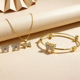 Golden Butterfly Charm Jewelry Set