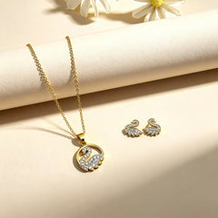 Radiant Swan Charm Necklace Set