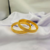 Golden Grace Textured Bangles