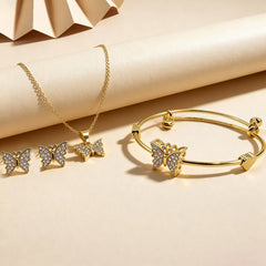Golden Butterfly Charm Jewelry Set