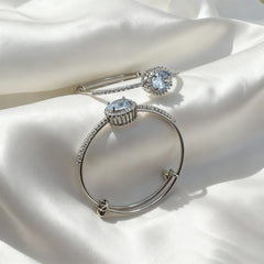 Crystal Radiance Silver Bangles